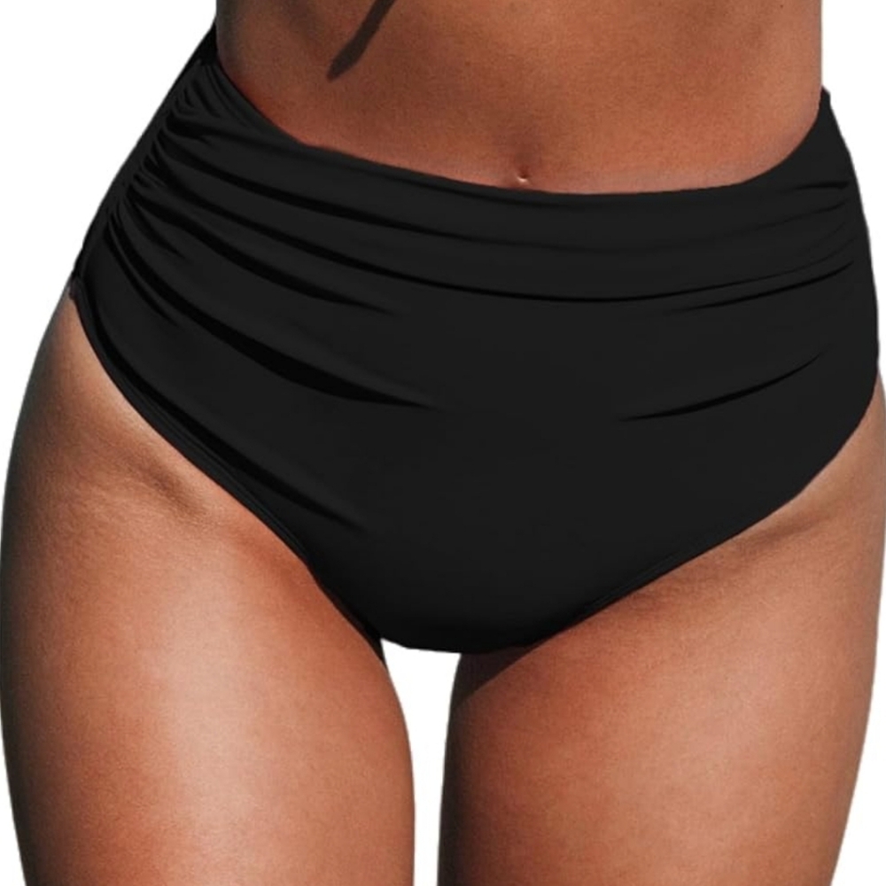 Women's Black High-Waisted Swim Bottom Size 12